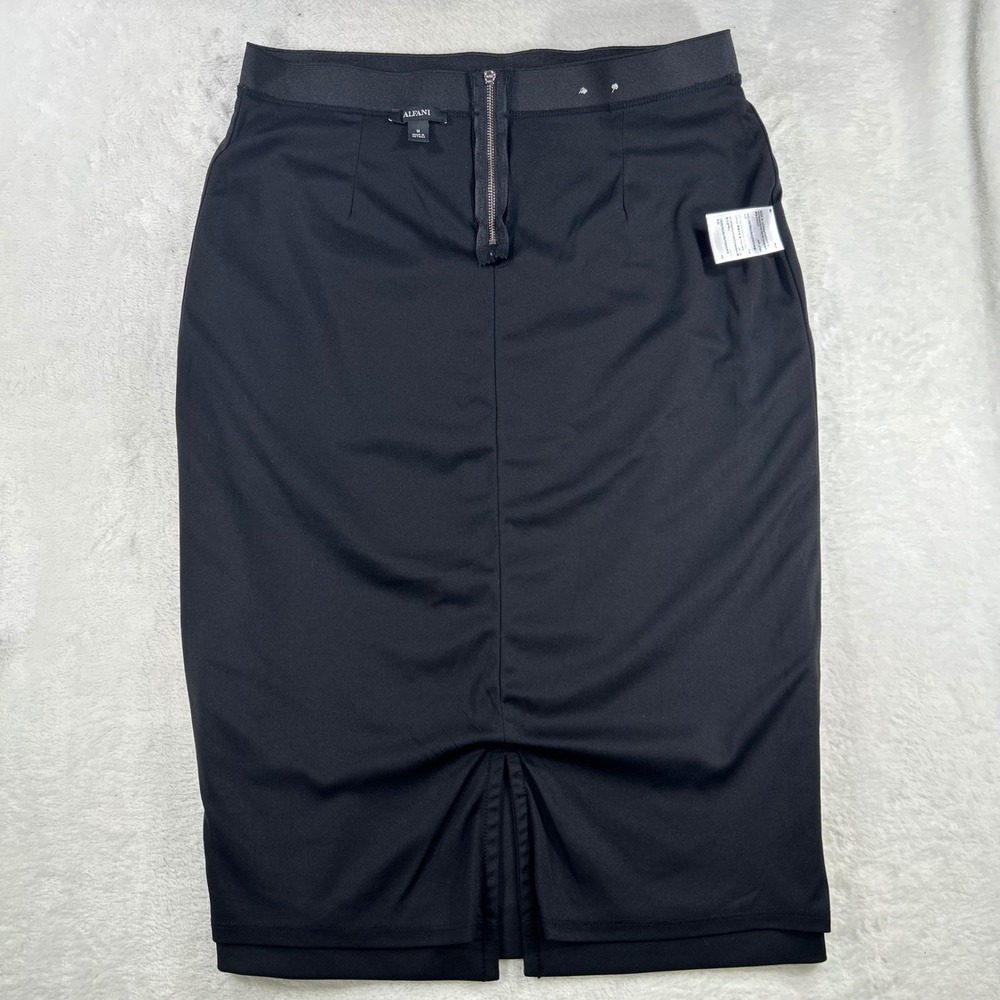 Alfani Quiet Luxury Black High Waist Midi Pencil Skirt Size M Officecore Siren - Picture 10 of 10
